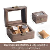 Leather Watch Box with Glass Top and Soft Pillows