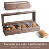 Leather Watch Box with Glass Top and Soft Pillows