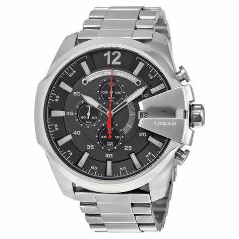Men's Chronograph Quartz Watch with Stainless Steel Strap